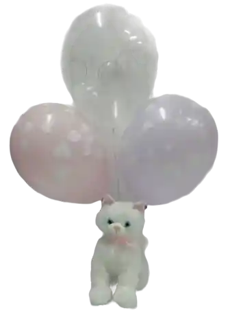 Amor Peluche Gatito Con Globos De Helio