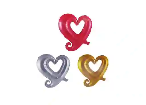 Globo Metalizado De Corazon Moderno 18 Pulgadas