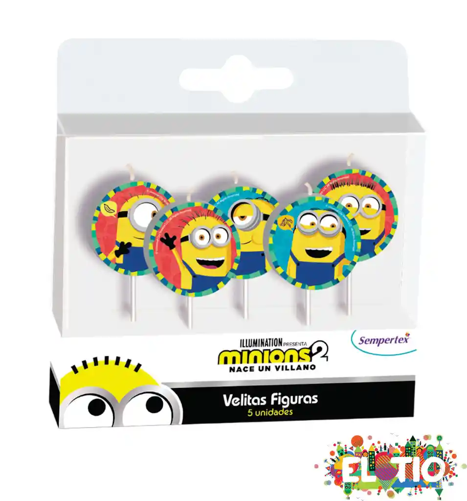 Vela Figuras De Minions X 5 Und