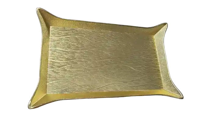 Bandeja Metalizada Rectangular 28x17 - Dorada