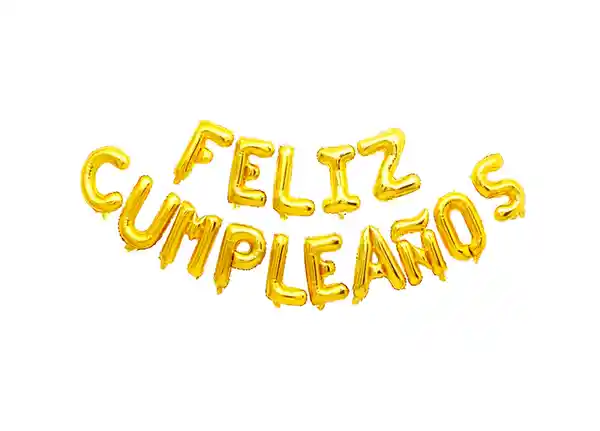 Feliz Cumpleaños Letrero Globos Feliz Cumpleaños Dorado