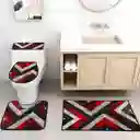 Juego De Baño 4 Piezas Tapetes Para Baño Antideslizante Rojo