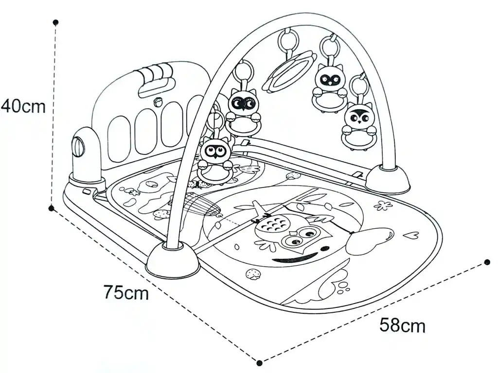 Gimnasio Tapete Piano Musiclal Diseño Buho Estimulacion Bebes