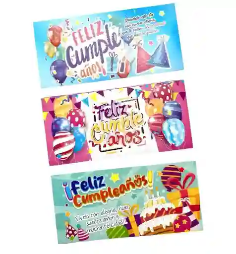 Lluvia De Sobres Feliz Cumpleaños Diseños Surtidos X 2 Unidades