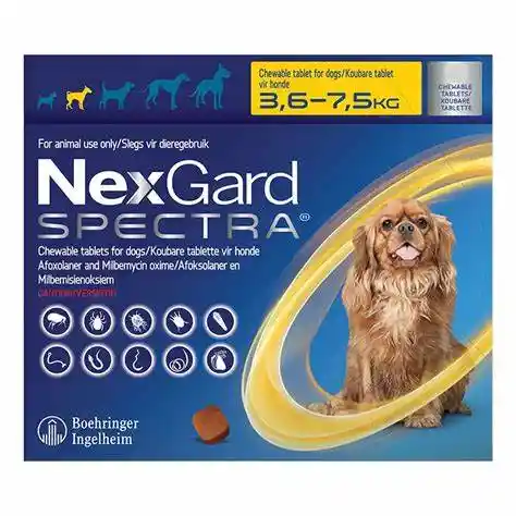 Nexgard Spectra S 3.5 A 7.5 Kg (amarillo)