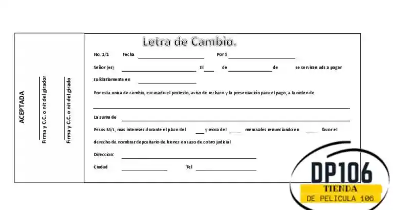 Letra De Cambio X 2 Und