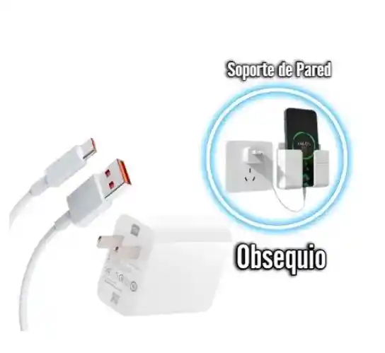 Cargador Xiaomi 33w Carga Rapida Obsequio Soporte De Pared