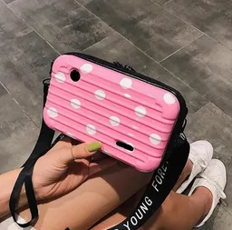 Bolsos Bandolera Rígidos Rosado Puntos