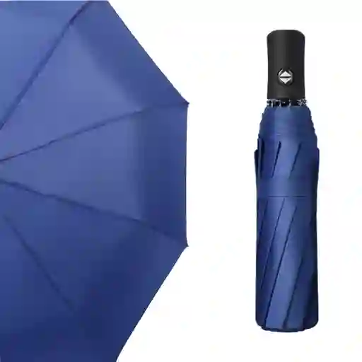 Paraguas Automático Sombrilla Azul De Bolso
