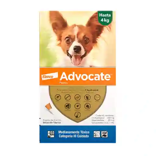 Desparacitante Advocate Pipeta Hasta 4kg (0,4)