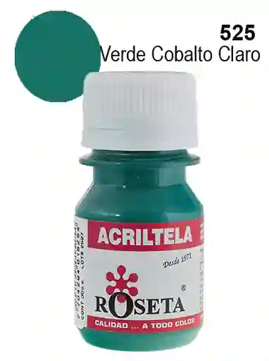 Roseta Acritela, Pintura Para Tela - Verde Cobalto Claro, 30cc