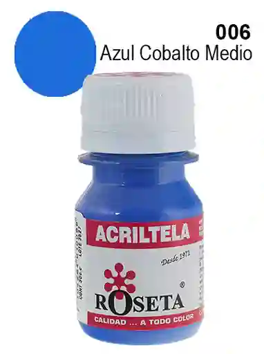 Roseta Acritela, Pintura Para Tela - Azul Cobalto Medio, 30cc