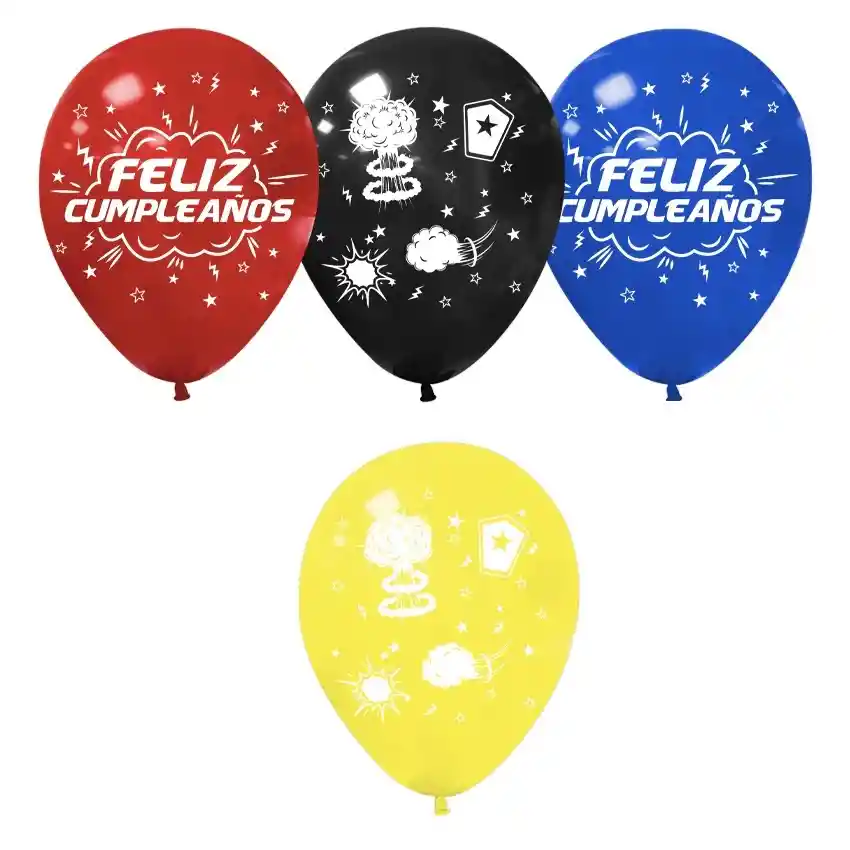 Globo Estampado De Feliz Cumpleaños X10