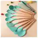 Juego De Utensilios Cocina Cuchillos De 19 Pcs Con Bloque Color Turquesa