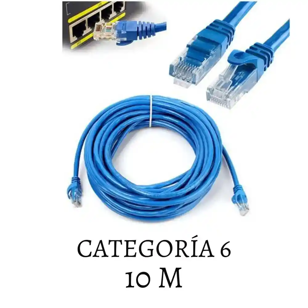 Cable Lan De Internet Cat6e Categoría 6 10 Metros Largo Cable Ethernet Utp 10mt