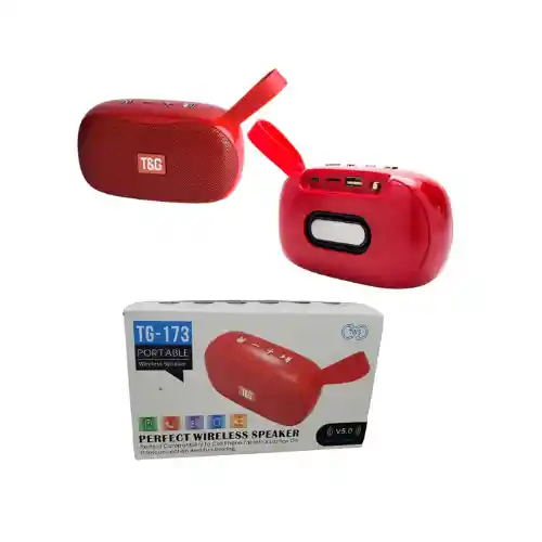 Altavoz Parlante Tyg 173 Recargable Bluetooth 5.0 Radio Fm Stereo Color Rojo