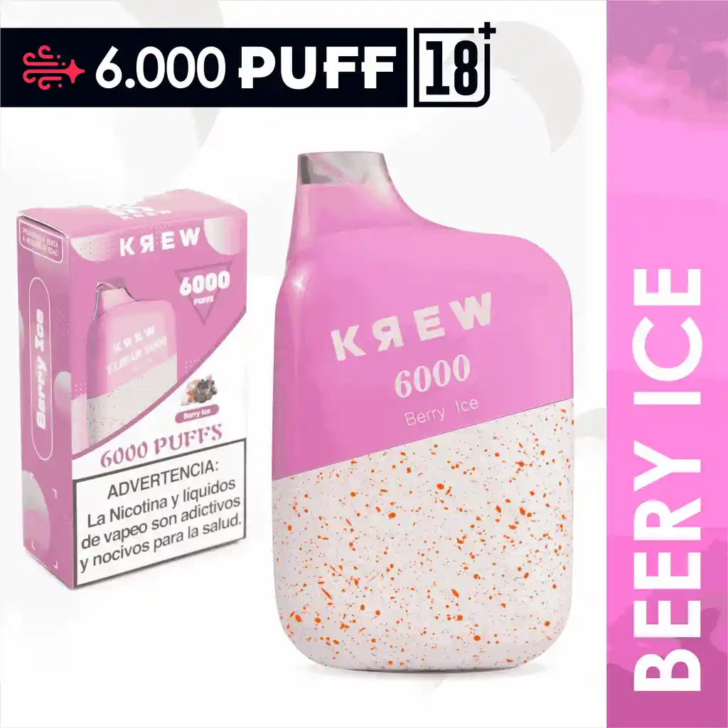 Krew Vaporizador 6000 Puff Berry Ice