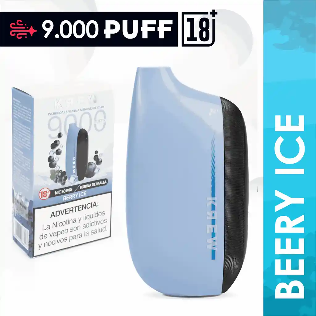 Krew Vaporizador 9000 Puff Berry Ice