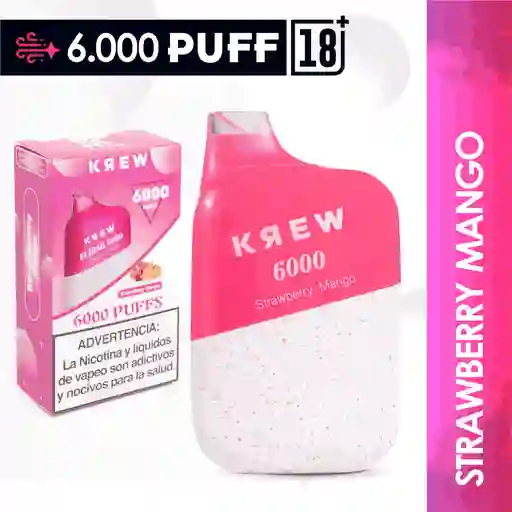 Krew Vapeador 6000 Puff Strawberry Mango