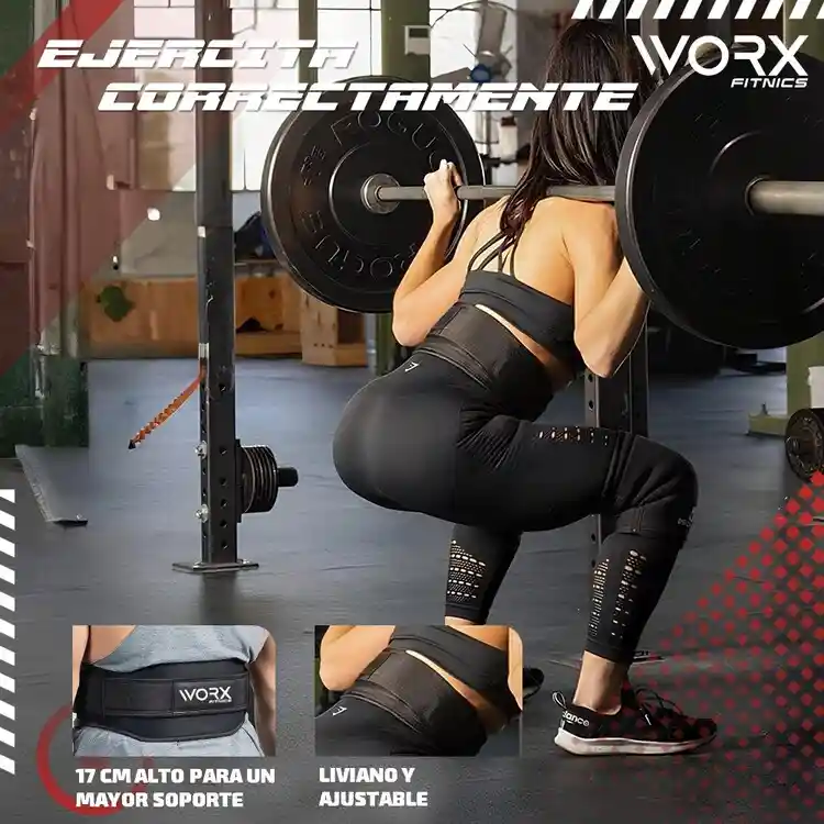 Cinturon Neopreno Worx Levantamiento Pesas Gym - M