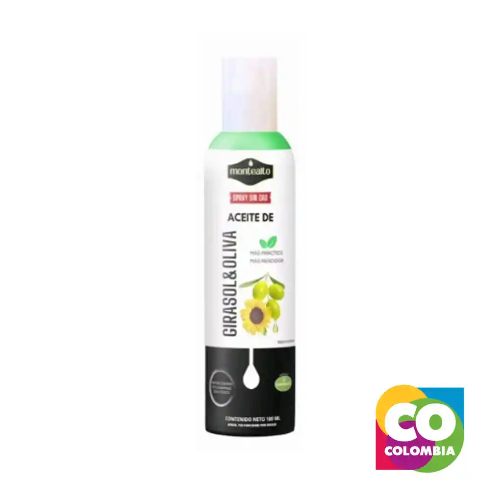 Aceite Spray De Girasol Y Oliva Marca Montealto Embalaje De 1 Unidad Por 180ml