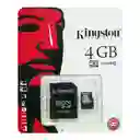 Memoria Micro Sd 4gb Clase 10 Kingston + Adaptador Sd