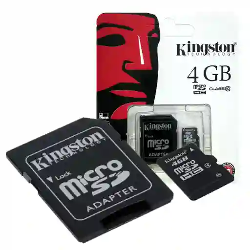 Memoria Micro Sd 4gb Clase 10 Kingston + Adaptador Sd