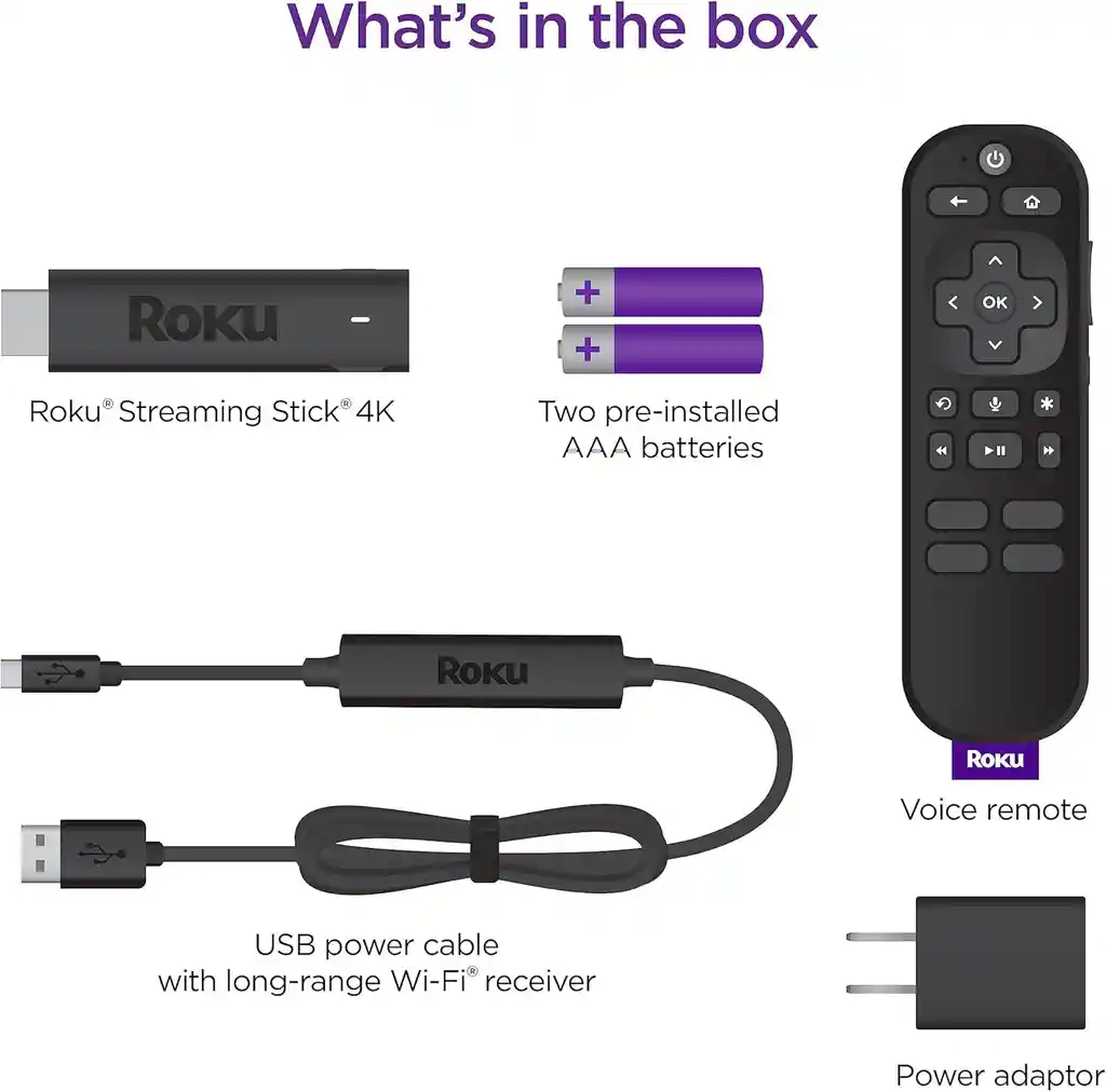 Roku Streaming Stick 4k Smart Tv Wifi Hdr Hdmi Control Remoto