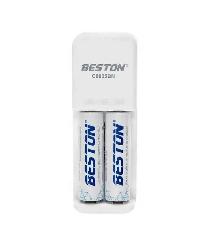 Cargador Baterias Recargables + 2 Baterias Aa Recargables Beston 2700 Mah