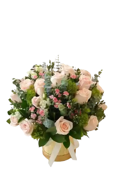 Caja De Rosas Elegancia De Nieve
