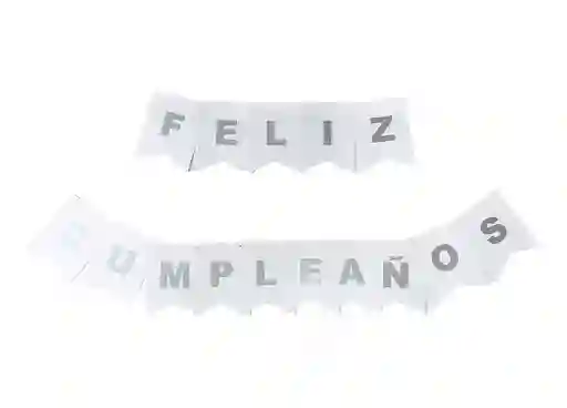 Feliz Cumpleaños Guirnalda Blanca Grande