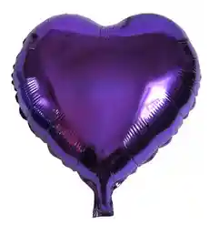 Globo Metalizado Corazon Violeta 18"