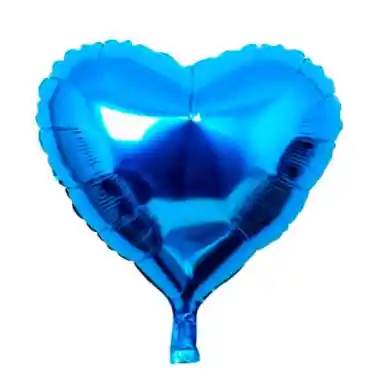 Globo Metalizado Corazón Azul 18"