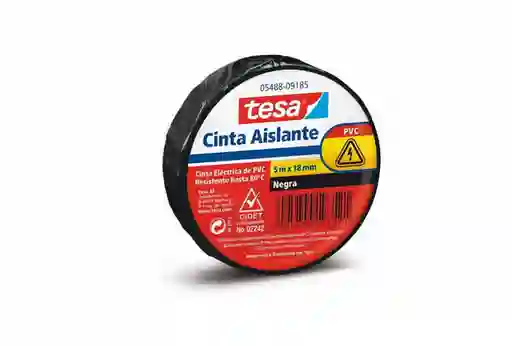 Tesa Cinta Aislante Negra 18 Mm X 5 M