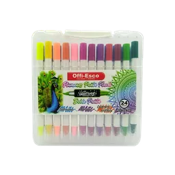 Offi-esco Plumónes Punta Pincel Doble Punta X 24 Unidades