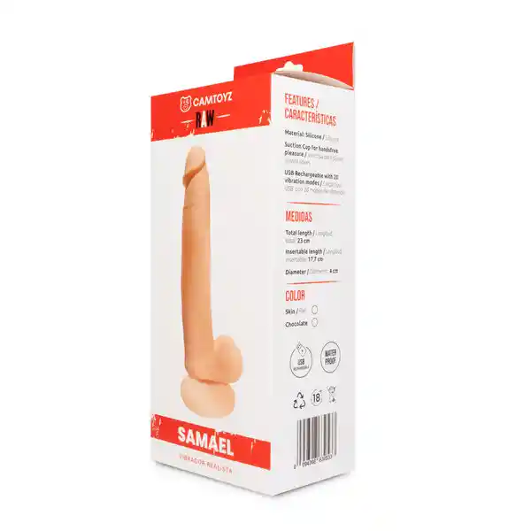 Vibrador Realista Samael 23 Cm Café