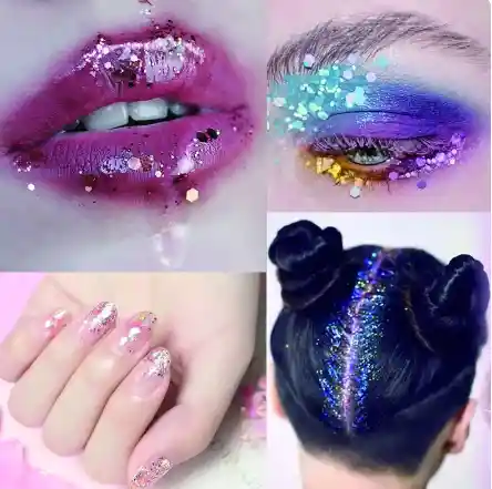 Brillos Para Maquillaje De Rostro, Cabello O Uñas Lentejuelas Para Cuerpo Escarcha Para Maquillaje