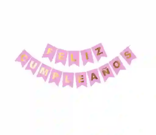Banderin Feliz Cumpleaños Rosado Chicle
