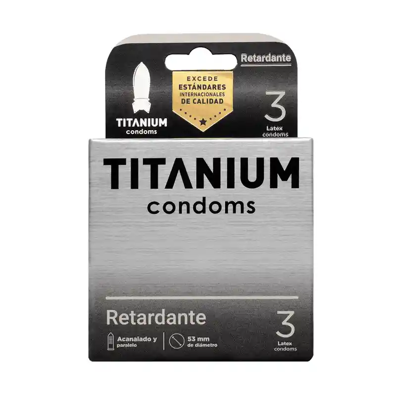 Condones Titanium Retardante X 3 Unidades