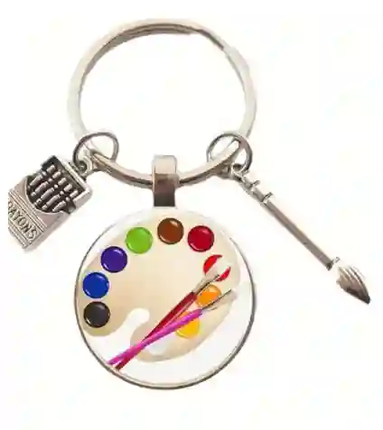 Llavero Diseño De Pintura, Crayones, Arte, Paleta De Pintura Para Hombre O Mujer Para Llaves