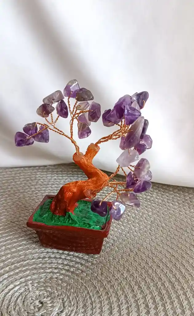 Arbol De La Vida Con Cuarzo Amatista - Base Maceta