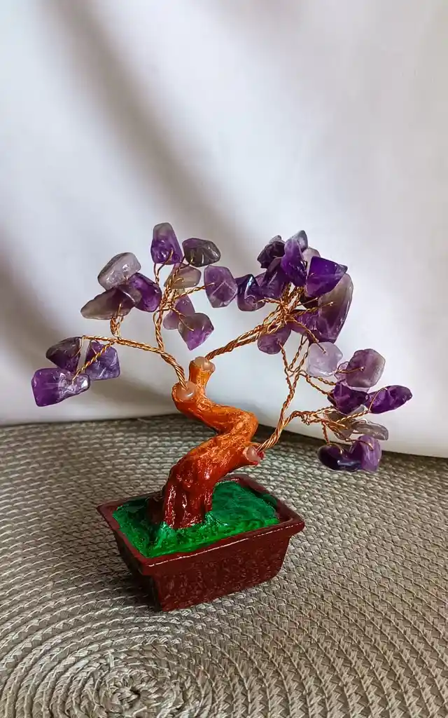 Arbol De La Vida Con Cuarzo Amatista - Base Maceta