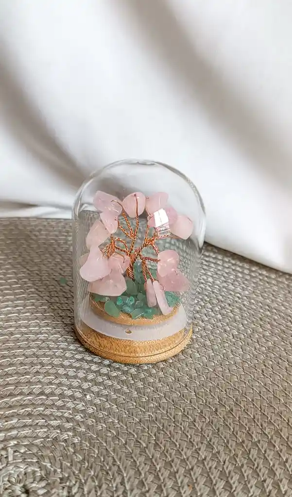 Árbol De La Vida Encapsulado Con Cuarzo Rosado