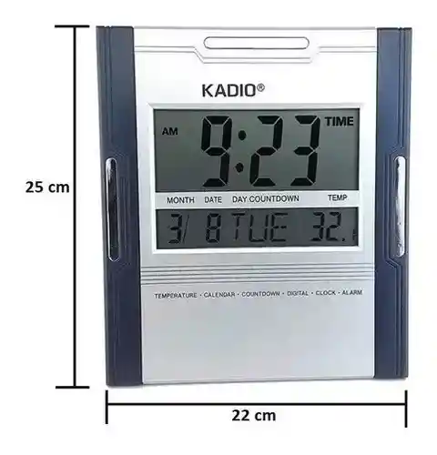 Reloj Kadio Termometro Alarma Calendario Digital Kd-381on