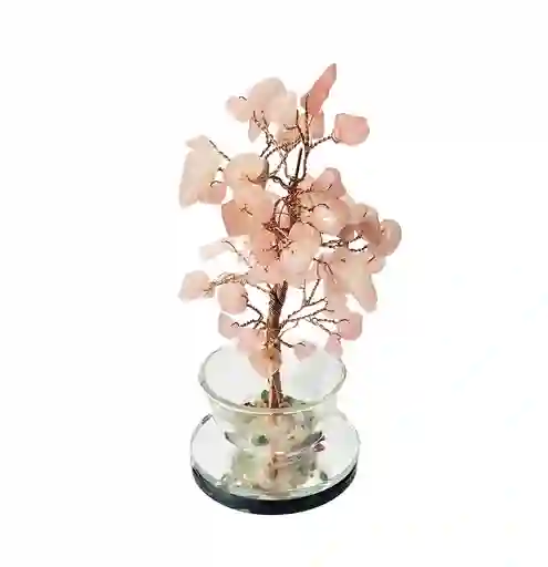 Árbol Cuarzo Rosa Amor Propio Energetico Protecciòn + Luces