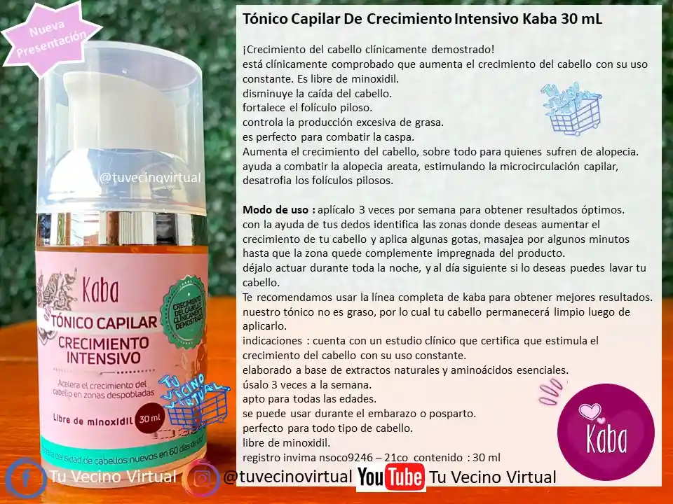 Shampoo De Cebolla, Acondicionador, Tratamiento Y Tónico Capilar Kaba