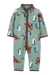 Pijama Abrigadita Pinguinos - Multicolor / 6 Meses