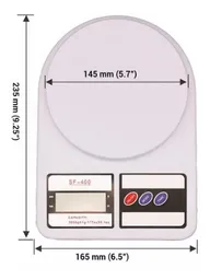 Balanza Gramera De Cocina Digital Sq Cozinha Sf-400 Pesa Hasta 10kg Blanca