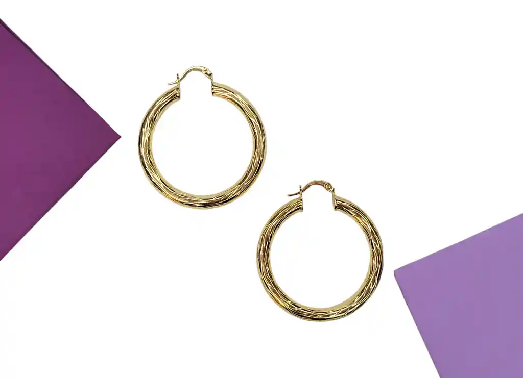 Maxi Aretes Candongas Chunky Para Mujer En Rodio