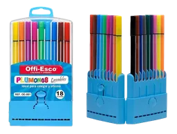 Plumones Marcadores Lavables Offi-esco Oe-081 Estuche X 18und